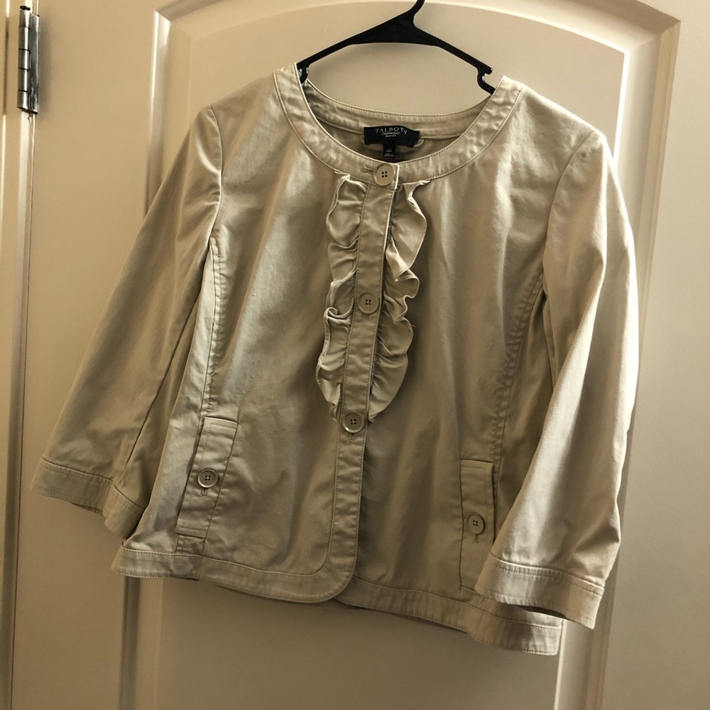 Talbots Tan 3/4 Sleeve Tan Coat